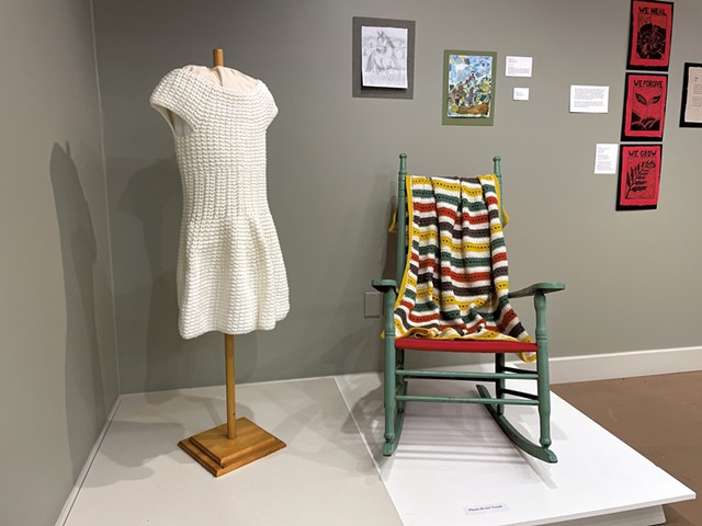 Wedding dress and blanket crocheted by C.G. at Chittenden Regional Correctional Facility