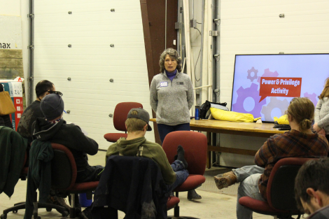 VWW Staff member facilitates a Gender Equity Training.