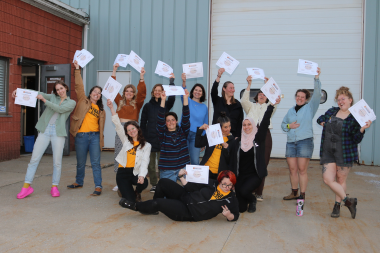 South Burlington Trailblazers pose with their graduation certificates