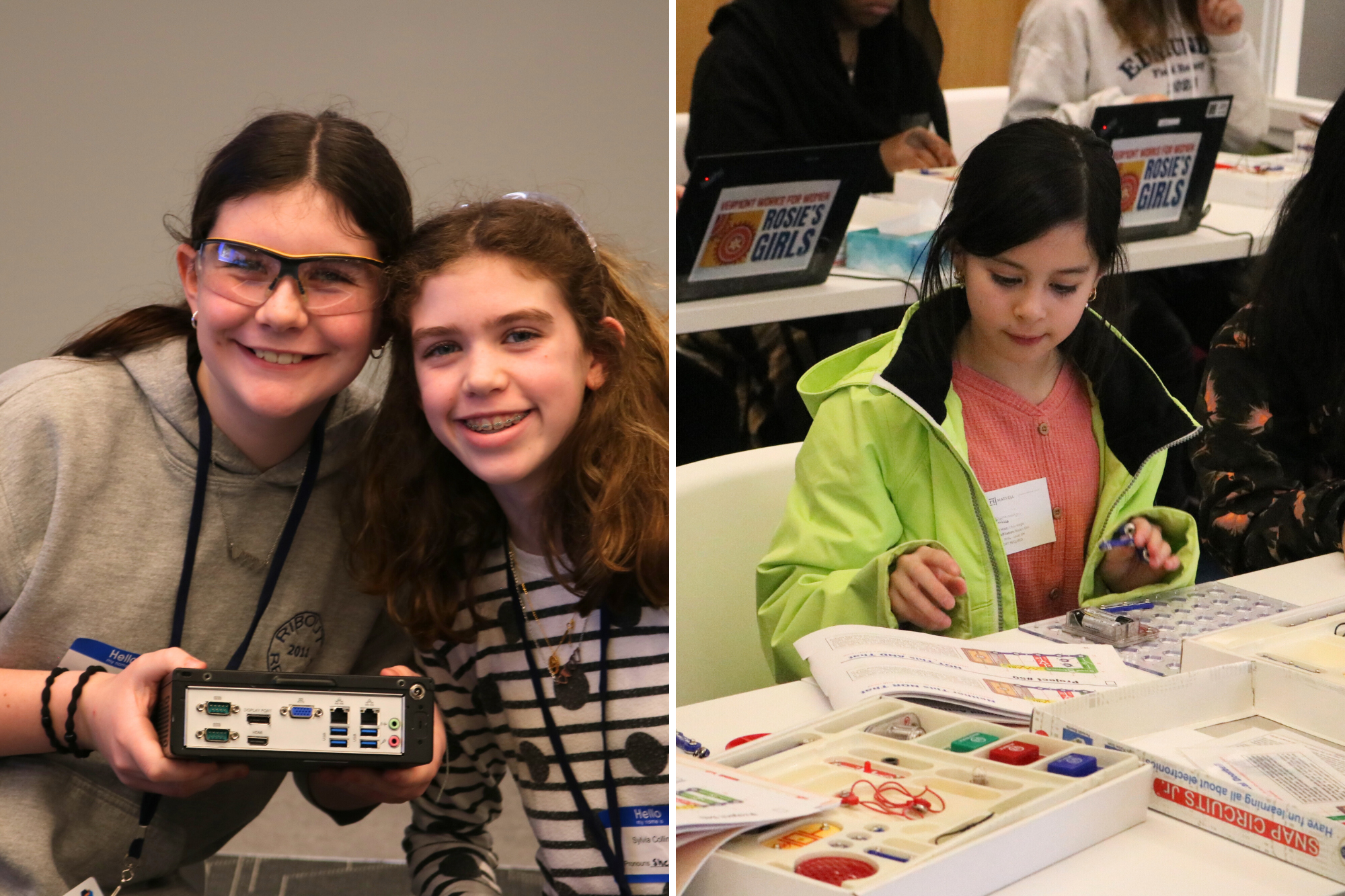 Students at Rosie's Girls TECH camp explore STEM careers.