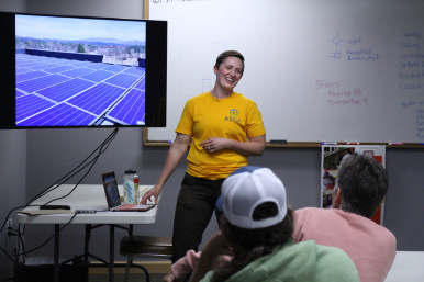 Amber teaches Trailblazers about solar