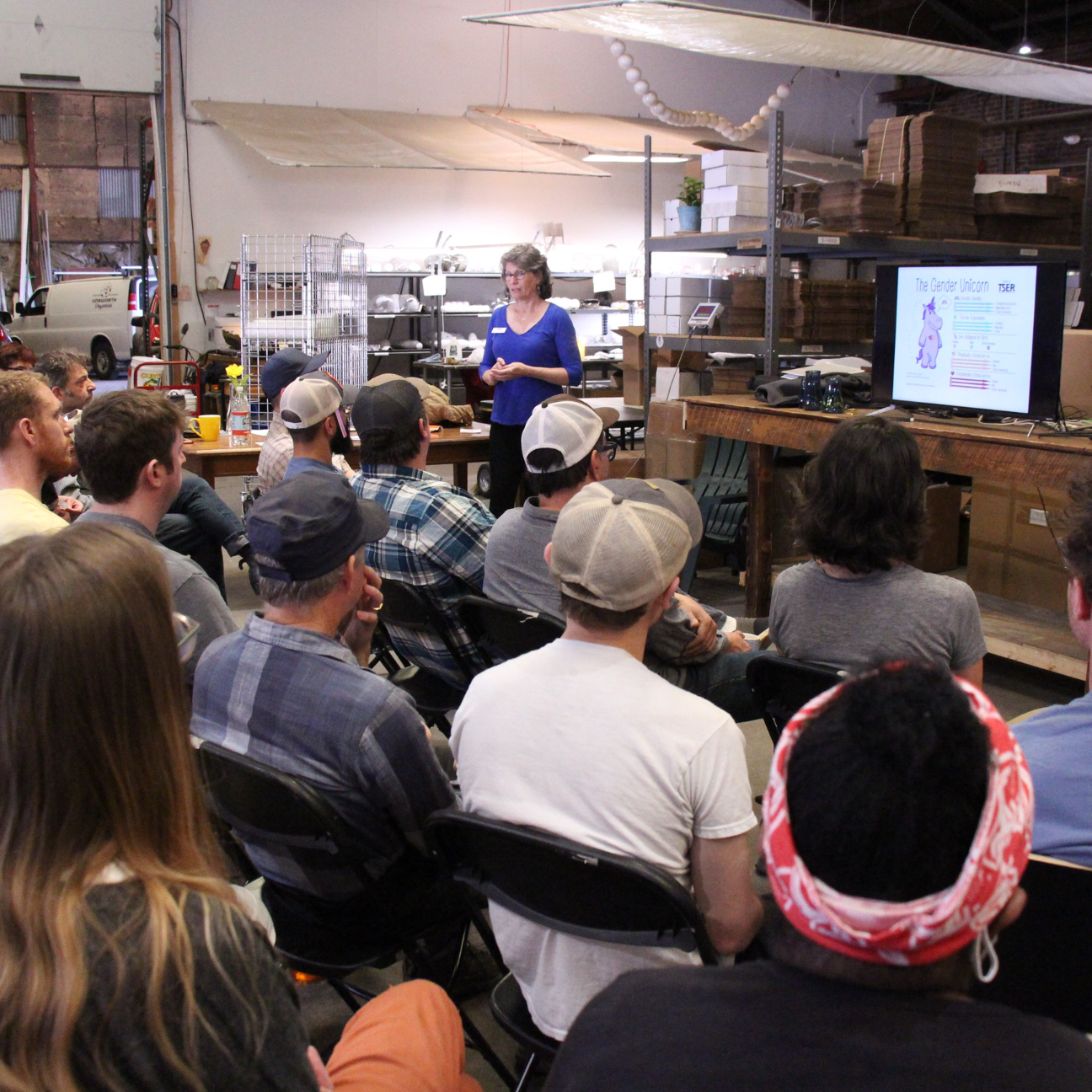 VWW staff member facilitates an Inclusive Workplaces training