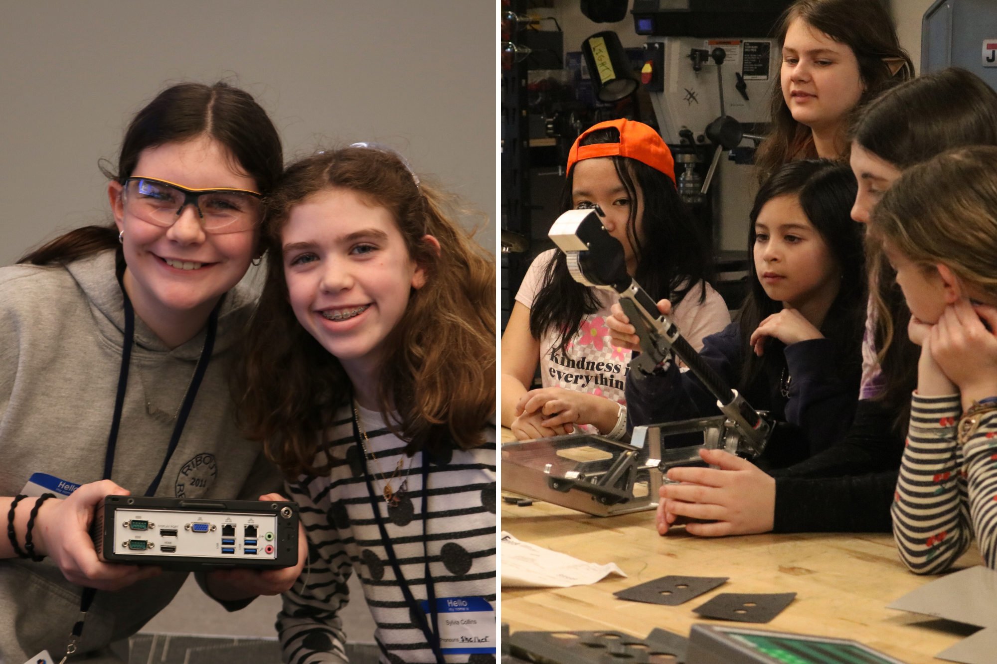 Campers at Rosie's Girls TECH February break camp explore different STEM activities