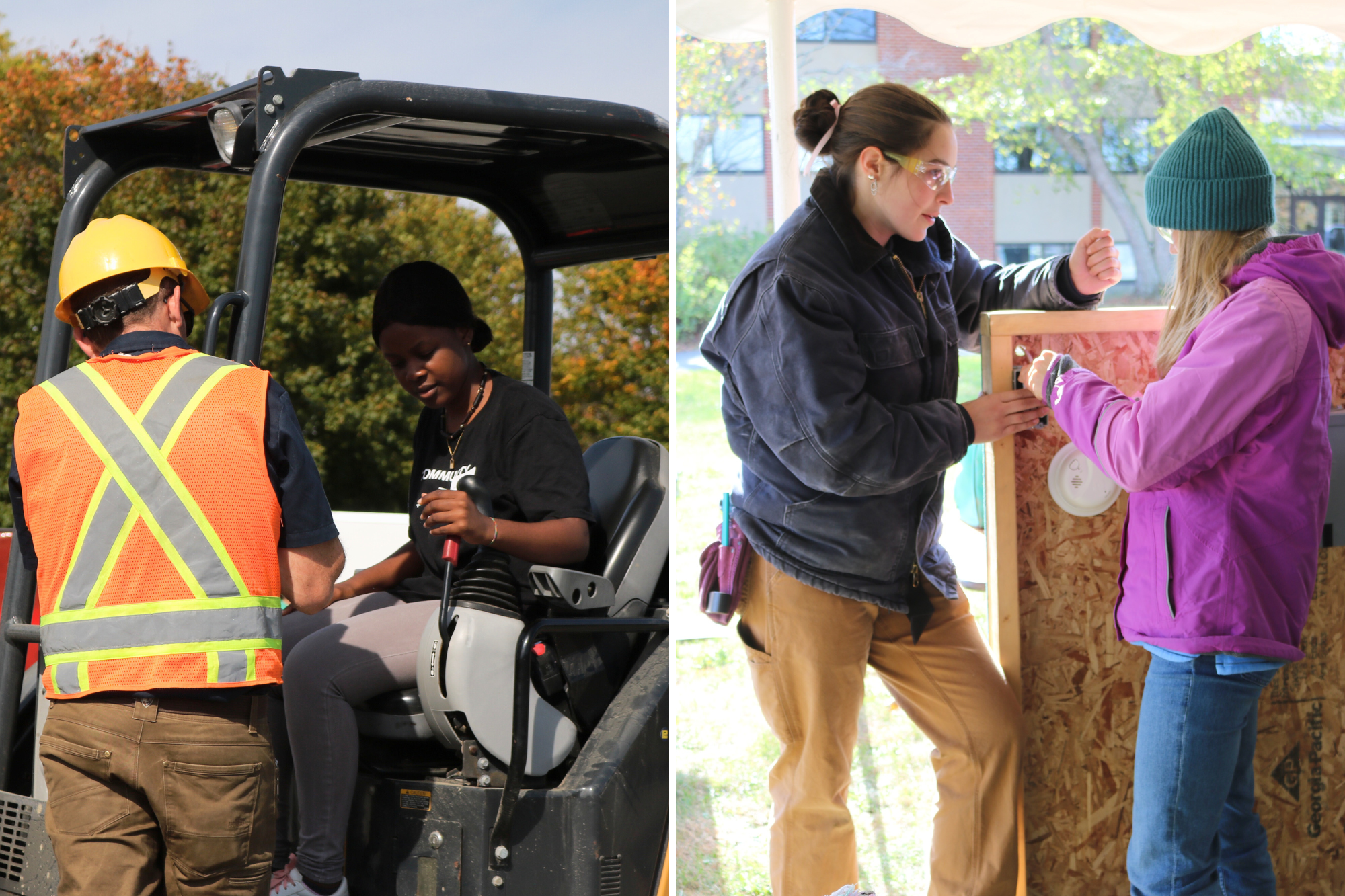 High school students try hands-on activities at the Women Can Do conference.