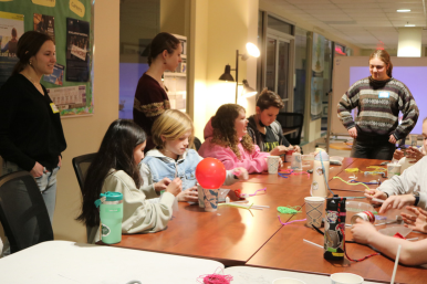 Rosie's Girls TECH campers take part in an engineering challenge with the Society of Women Engineers